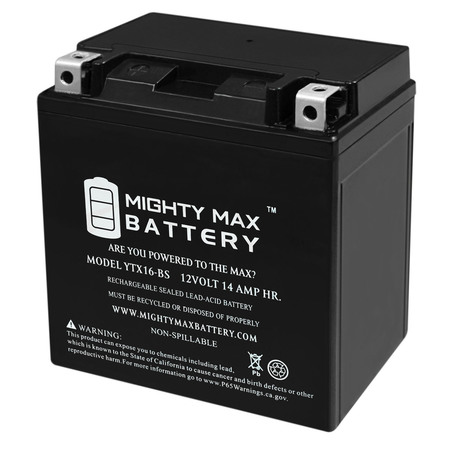 MIGHTY MAX BATTERY YTX16-BS Battery Replacement for Honda XL1000V Varadero 10-12 YTX16-BS155